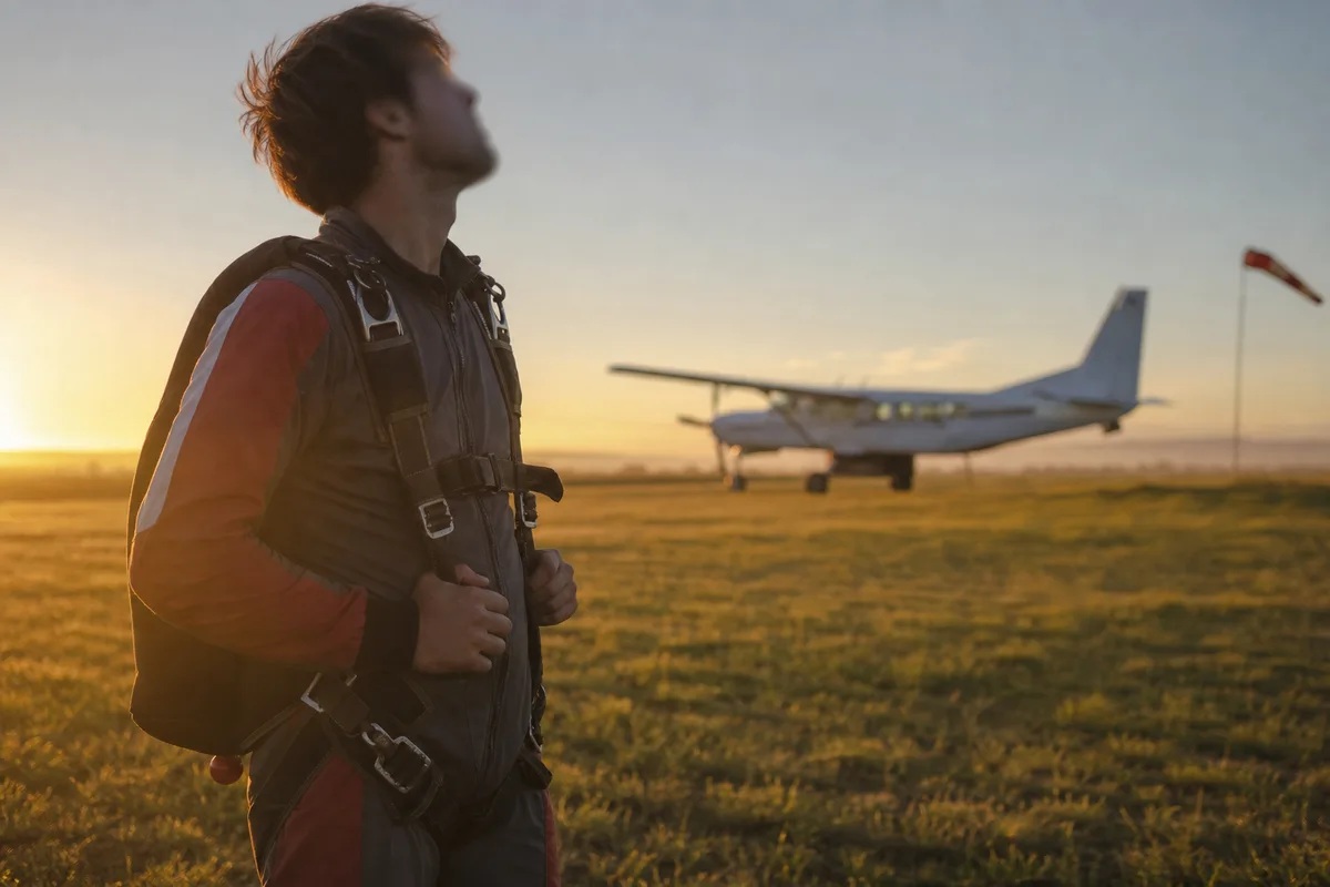 Gérer le trac avant un premier saut en parachute